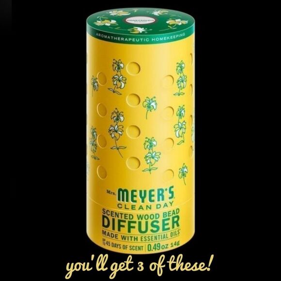 3 Mrs. Meyer's Clean Day Honeysuckle Scented Wood Bead Diffuser‎ Air Fresheners - Picture 1 of 3